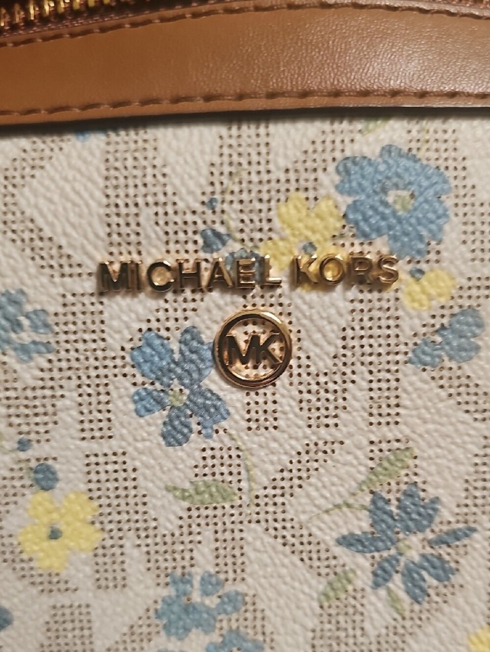 Michael Kors Blue and Yellow Floral Signature Crossbody - Picture 6 of 12